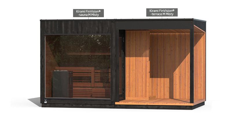 Kirami FinVision® -sauna M Misty, -terrace M Misty