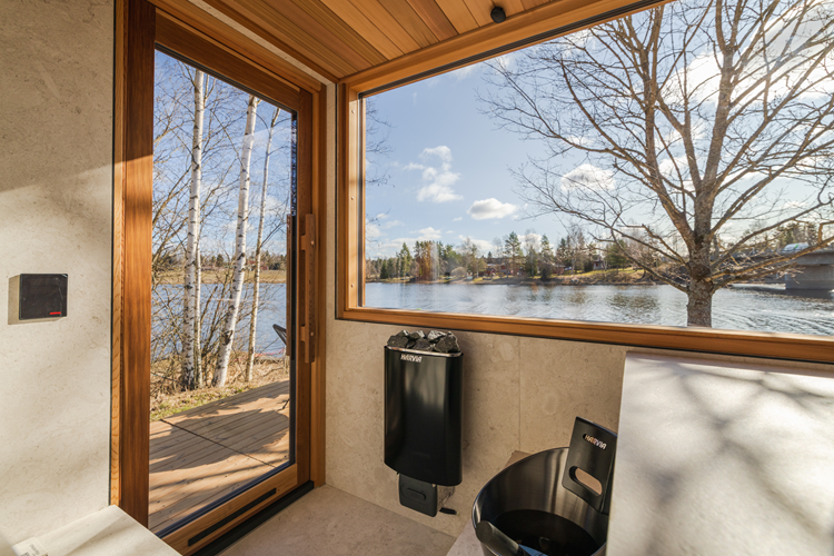 Kirami FinVision® -sauna Zero  M - interni bianco corallo