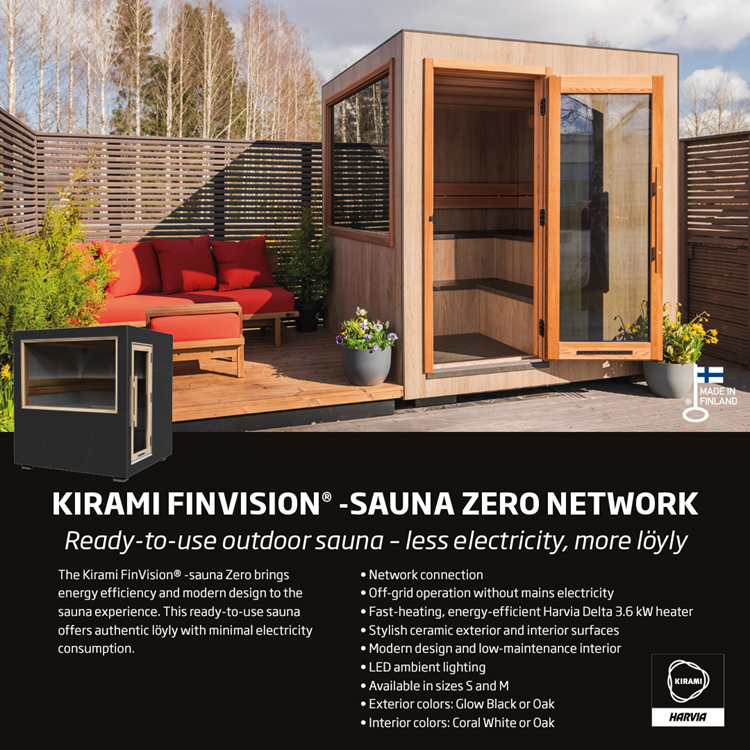 Kirami FinVision® -sauna Zero M con rete