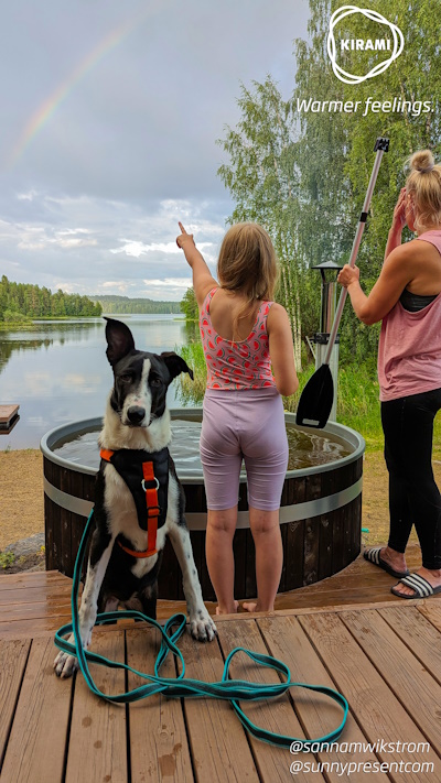 Potrai ammirare l'arcobaleno mentre riempi la tinozza. Ma cosa sta ammirando il cane Maggie? | Kirami