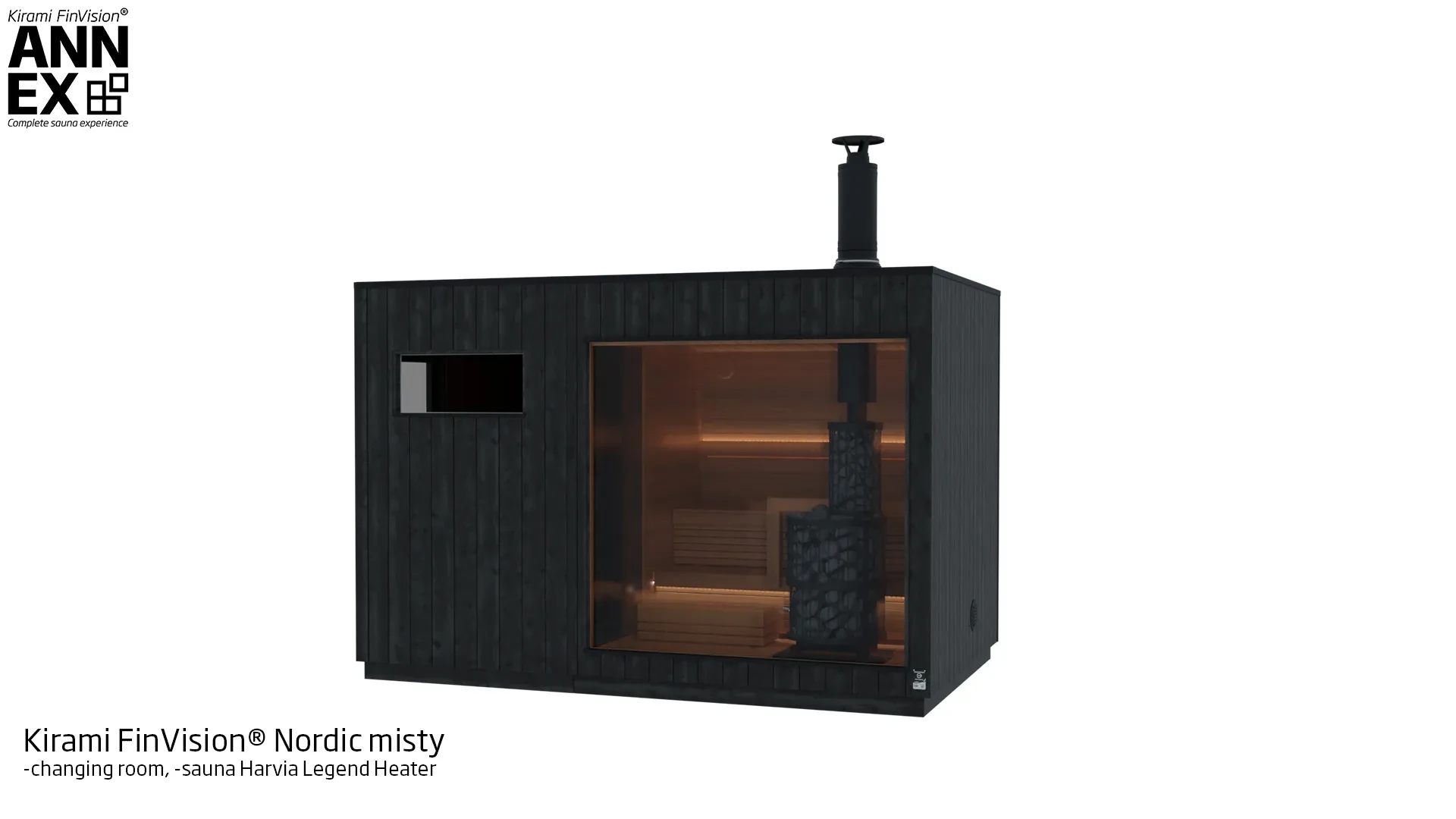 Kirami FinVision® -changing room, -sauna ( with Harvia Legend Heater) Misty | Kirami FinVision® Annex